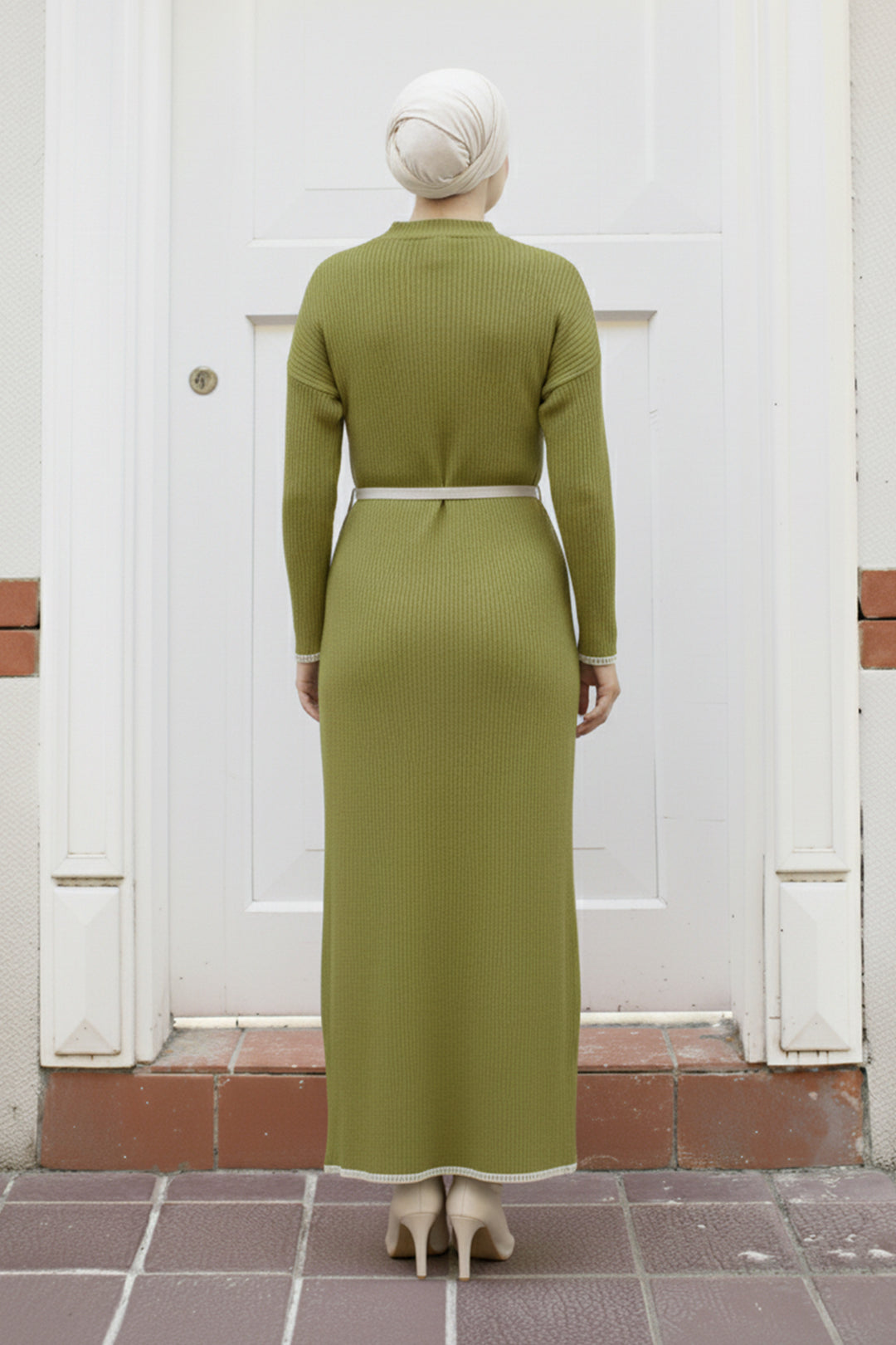 BNG Women 7 Embroidered Detail Knit Dress Olive Green - State College