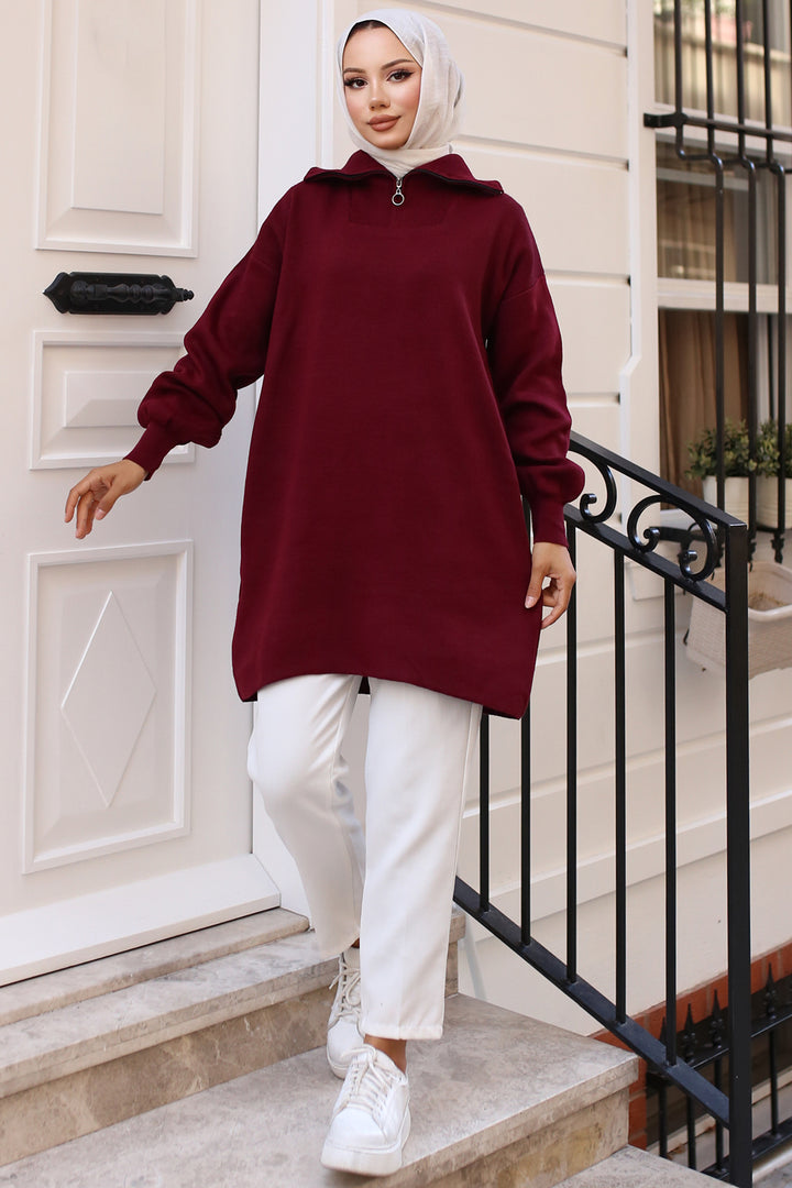 BNG Women 0 Knit Tunic Burgundy - كليرمونت