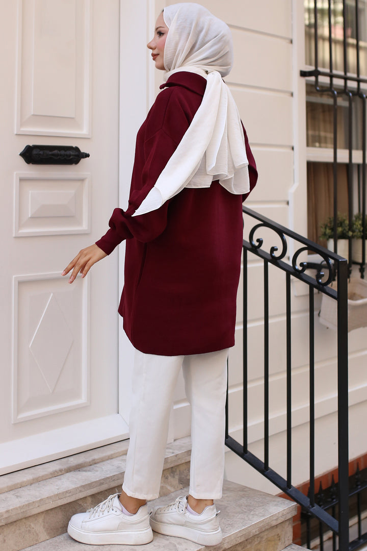 BNG Women 0 Knit Tunic Burgundy - كليرمونت