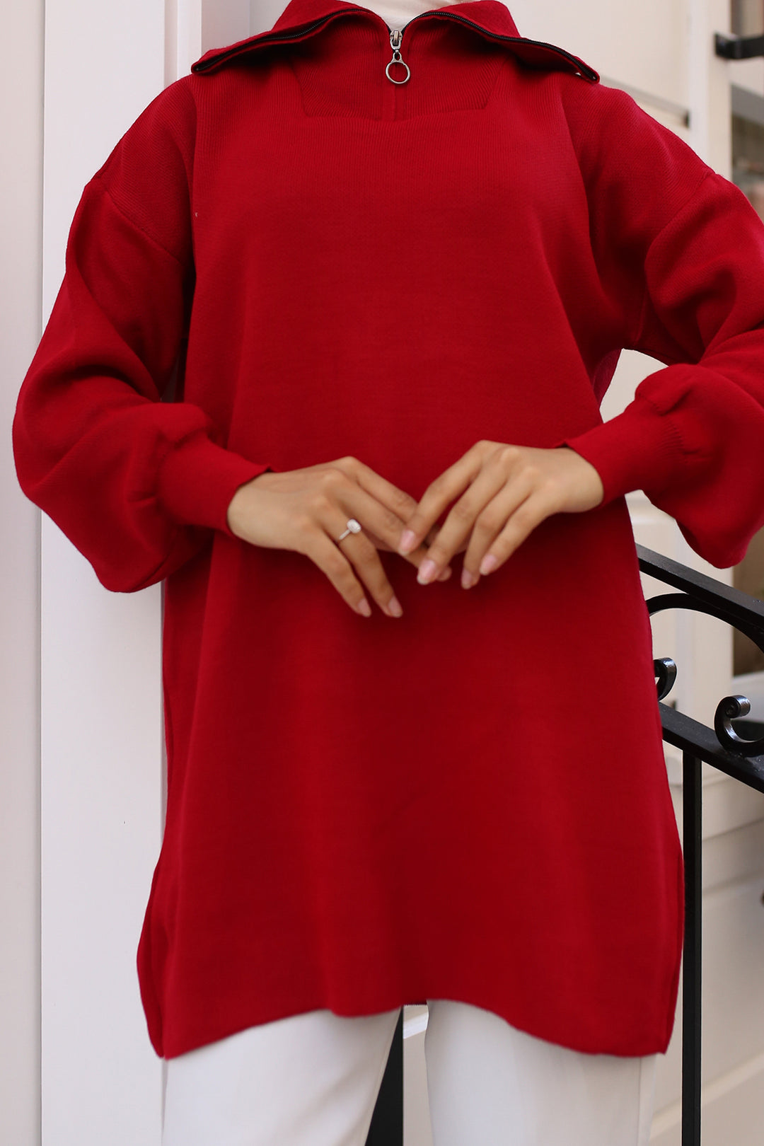 BNG Women 0 Knit Tunic Red - كليرمونت
