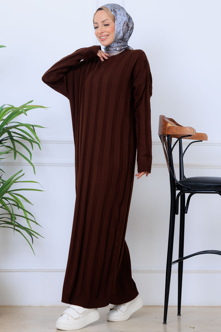 BNG Women Striped Knit Dress K3021 Brown - Bellevue