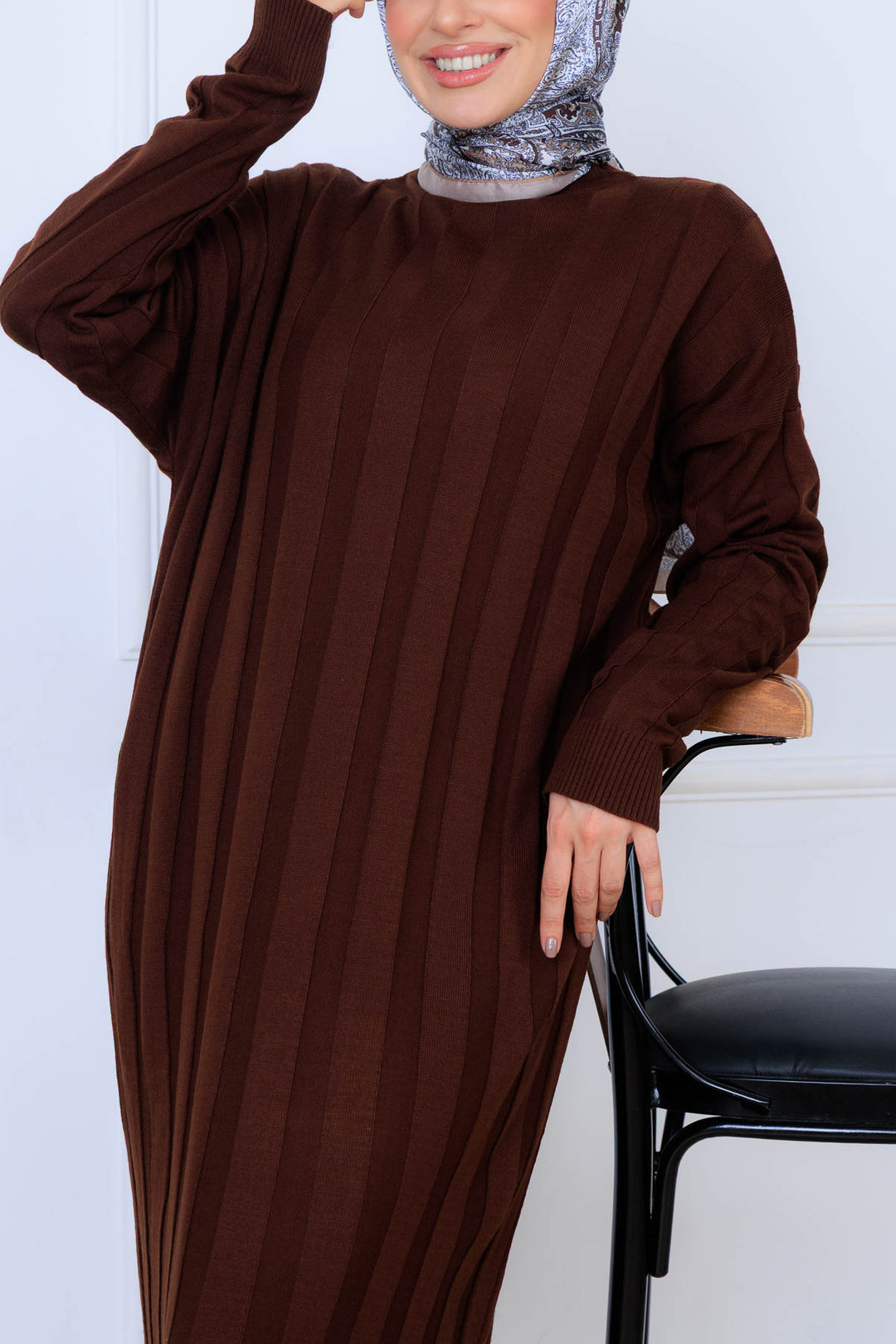 BNG Women Striped Knit Dress K3021 Brown - Bellevue