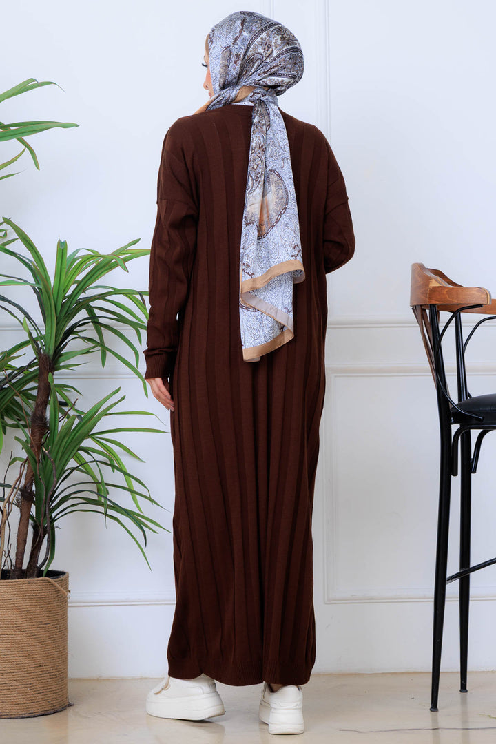 BNG Women Striped Knit Dress K3021 Brown - Bellevue