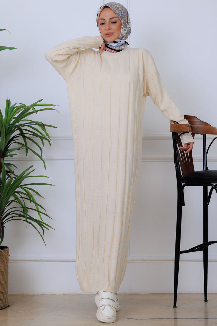 BNG Women Striped Knit Dress K3021 Cream - Trapani