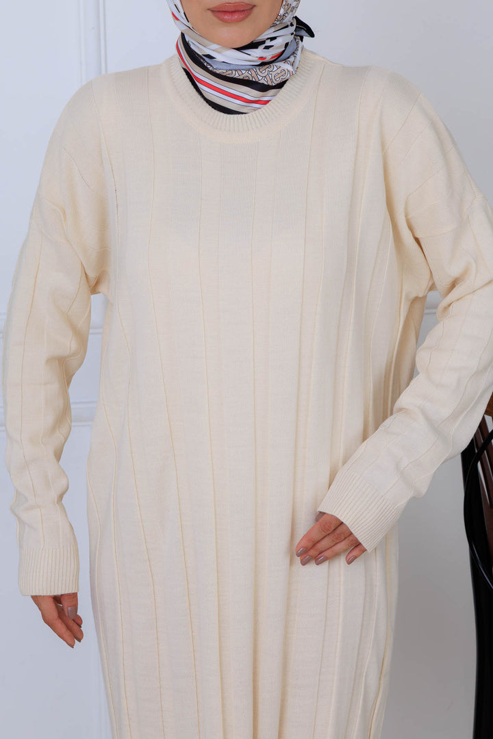 BNG Women Striped Knit Dress K3021 Cream - Trapani