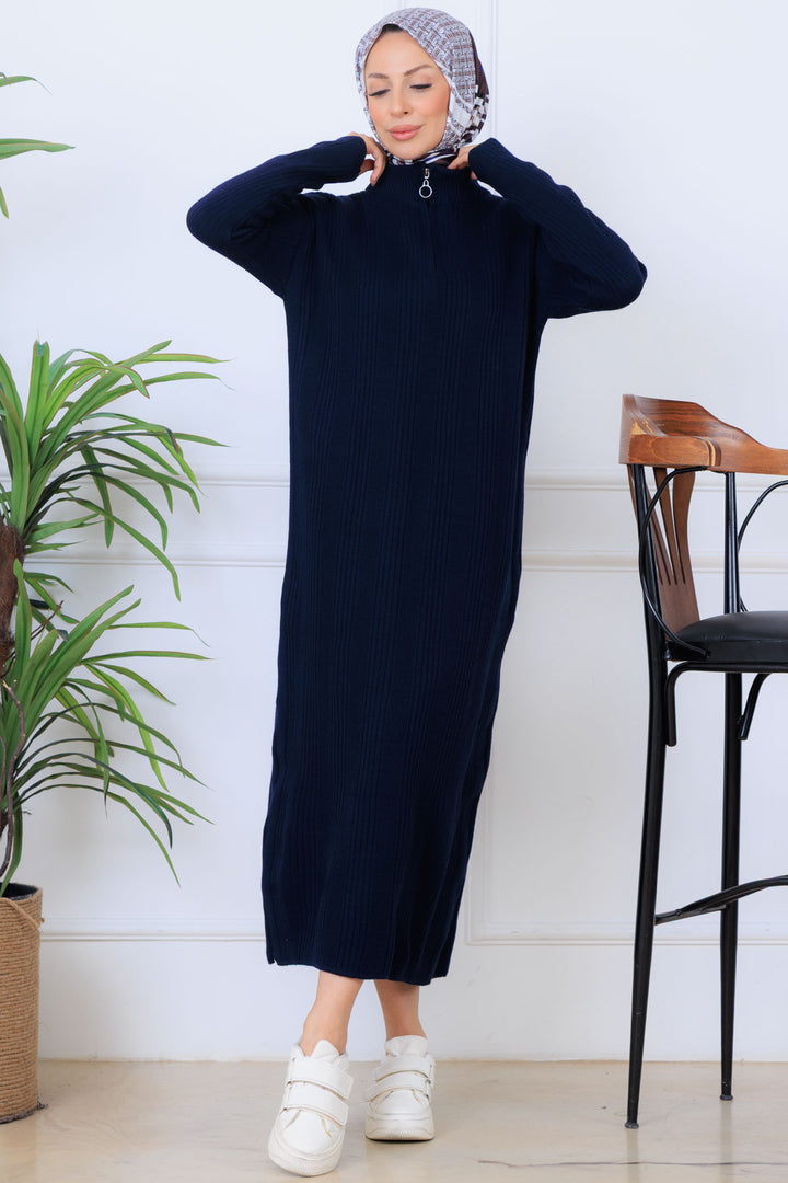 BNG Women Ribbed Knit Dress K3005 Navy - Halifax