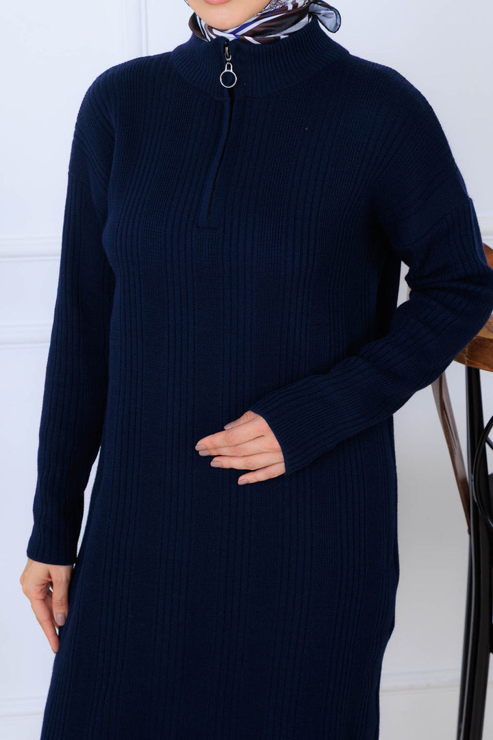 BNG Women Ribbed Knit Dress K3005 Navy - Halifax