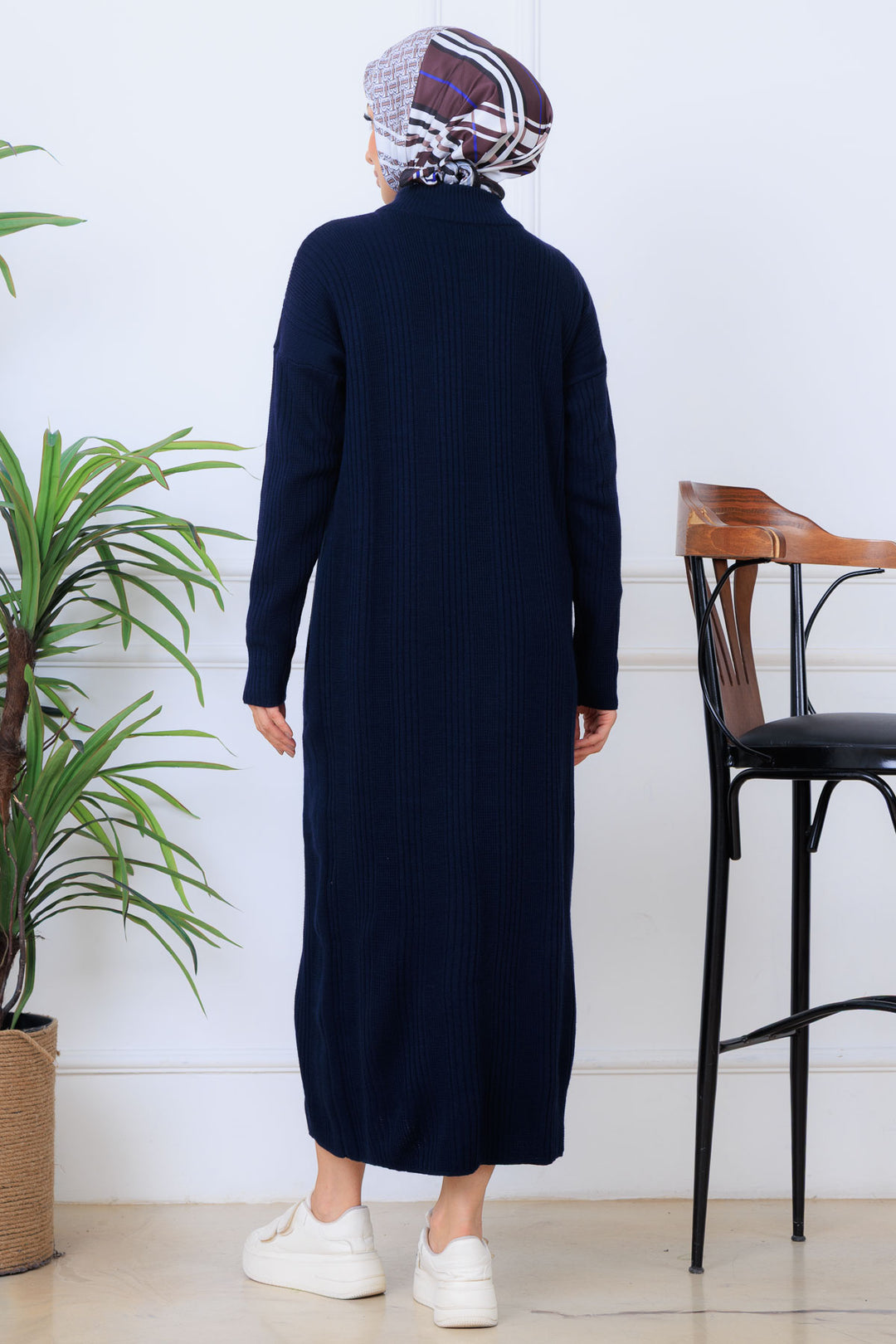 BNG Women Ribbed Knit Dress K3005 Navy - Halifax