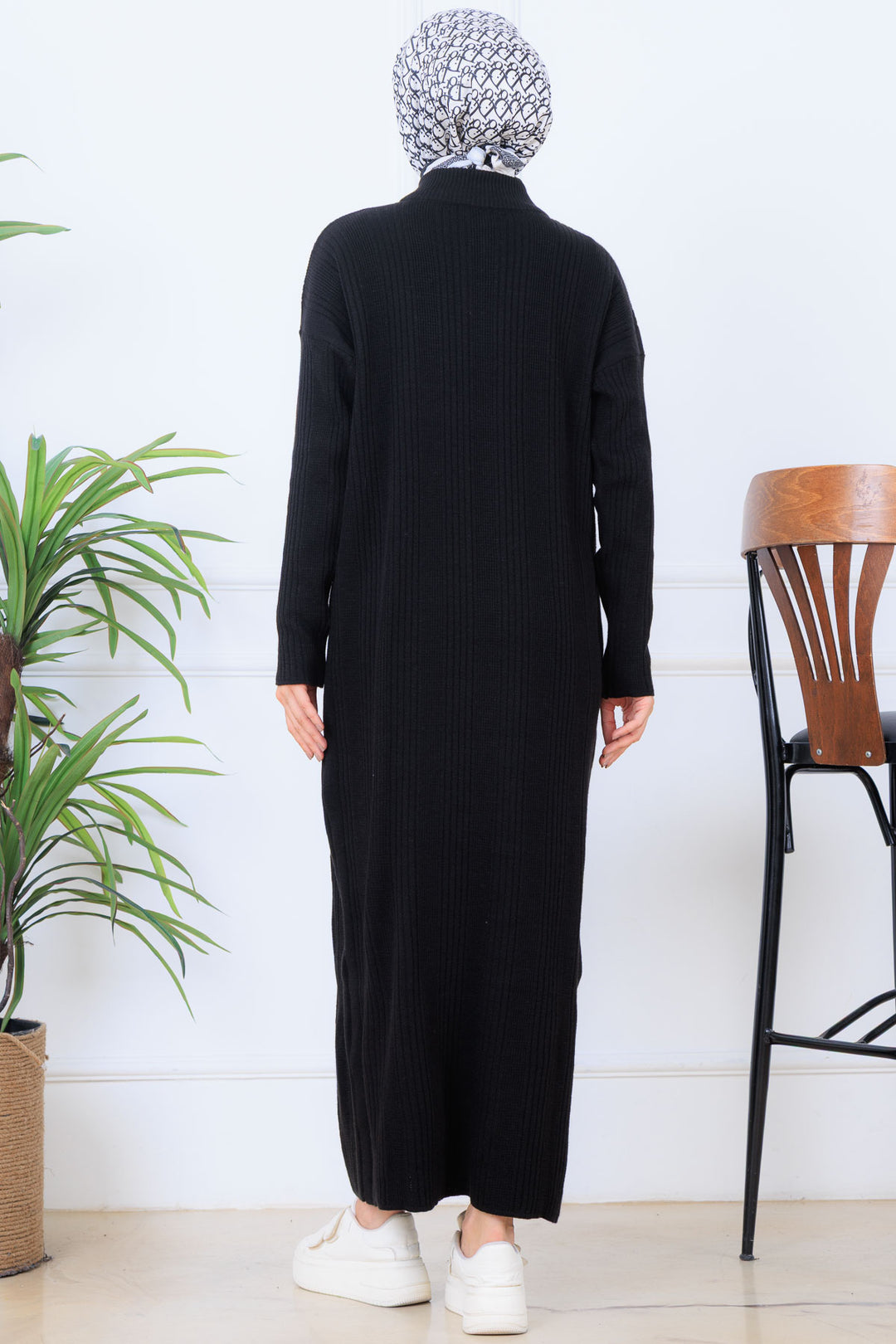 BNG Women Fitilli Triko Elbise K3005 Siyah - Kostiantynivka