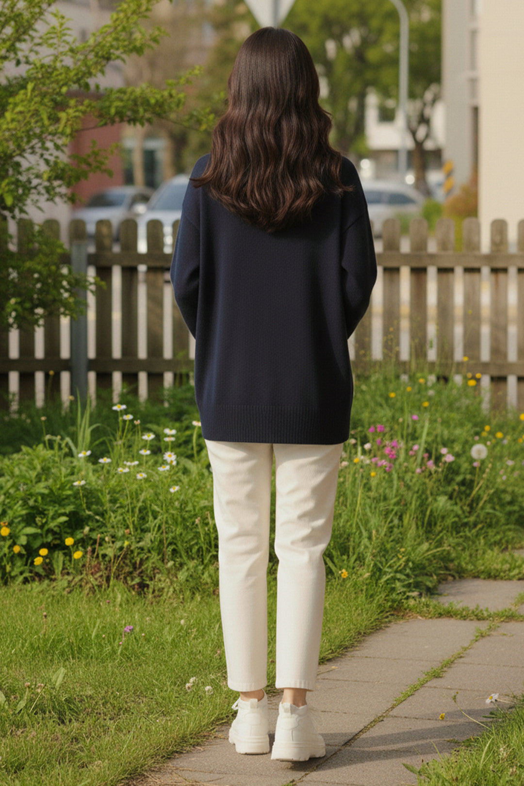 BNG Women Örgülü Triko Kazak K6005 Lacivert - Runcorn