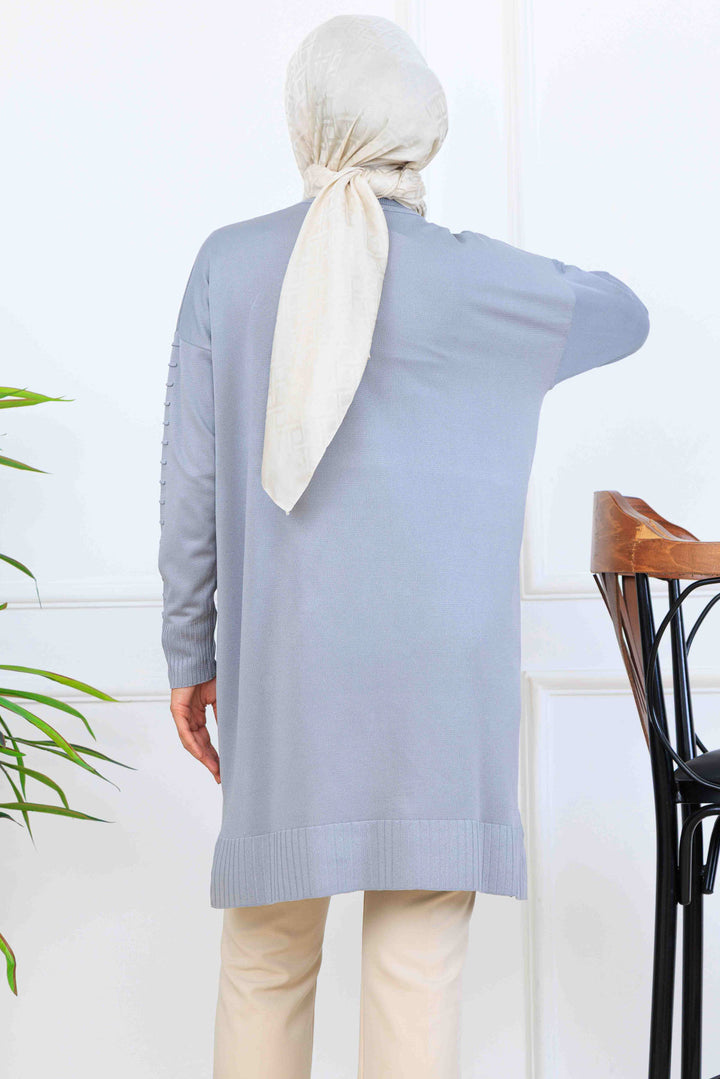 BNG Women Kolu Desenli Merserize Tunik K5012 Gri - Xicotepec de Juárez