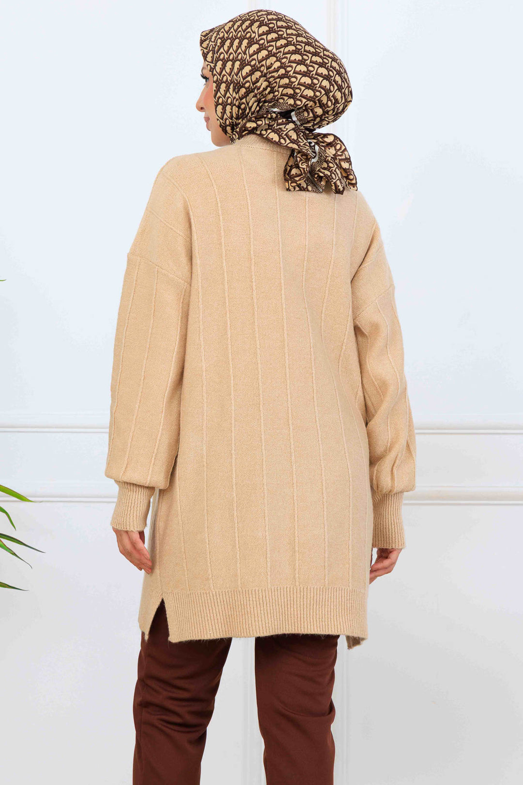 BNG Women Patterned Knit Tunic K6003 Beige - Bragança