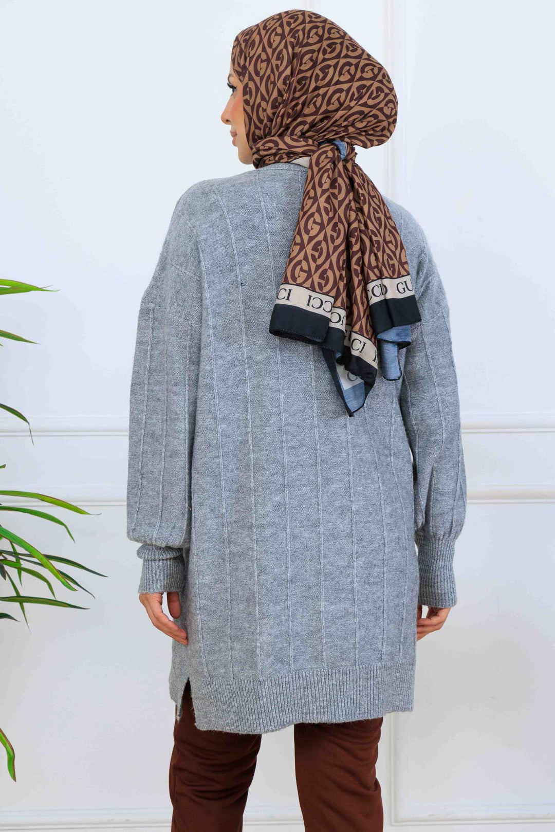 BNG Women Patterned Knit Tunic K6003 Gray - Minneapolis