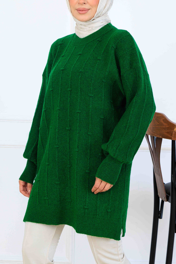 BNG Women Patterned Knit Tunic K6003 Khaki - Carrollwood