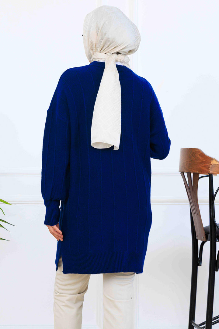 BNG Women Patterned Knit Tunic K6003 Navy Blue - Fremont