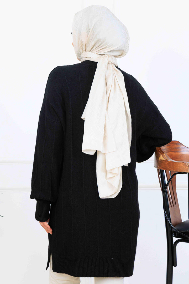 BNG Women Patterned Knit Tunic K6003 Black - Suhl