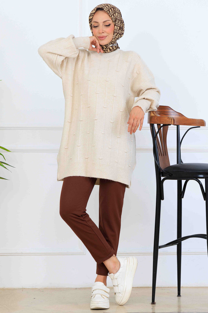 BNG Women Patterned Knit Tunic K6003 Stone Color - Tamazunchale