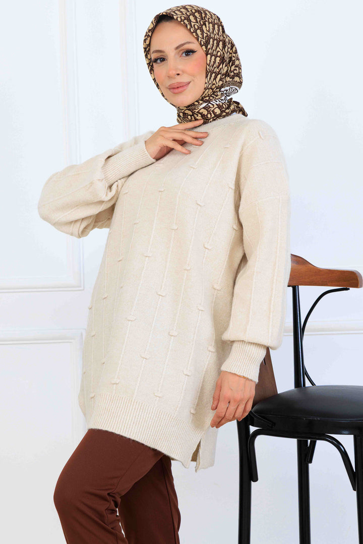 BNG Women Patterned Knit Tunic K6003 Stone Color - Tamazunchale