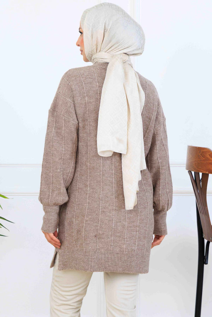 BNG Women Patterned Knit Tunic K6003 Mink - Mafra