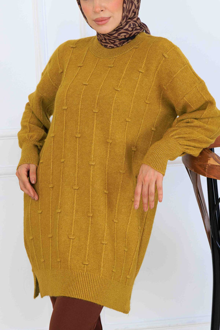 BNG Women Patterned Knit Tunic K6003 Olive Green - Alytus