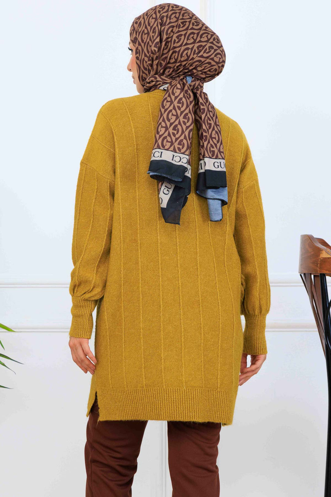 BNG Women Patterned Knit Tunic K6003 Olive Green - Alytus