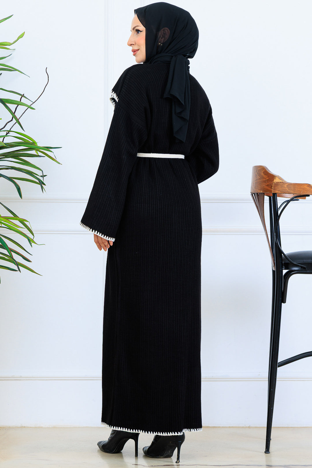 BNG Women Neck Detailed Knit Dress K3036 Black - Osimo