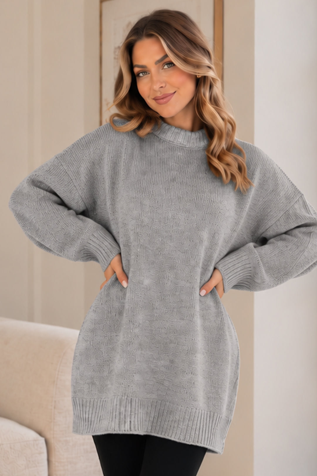BNG Women Triko Kazak K6027 Gri - Seelze