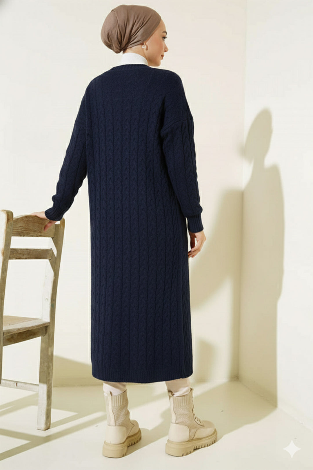 BNG Women Buttoned Long Knit Cardigan Navy - Ixmiquilpan