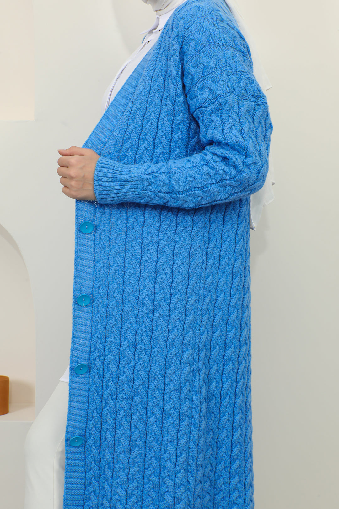 BNG Women Buttoned Long Knit Cardigan Blue - Clermont
