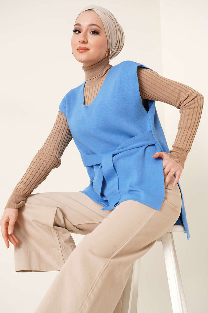 BNG Women Striped Knit Sweater Blue - Clermont