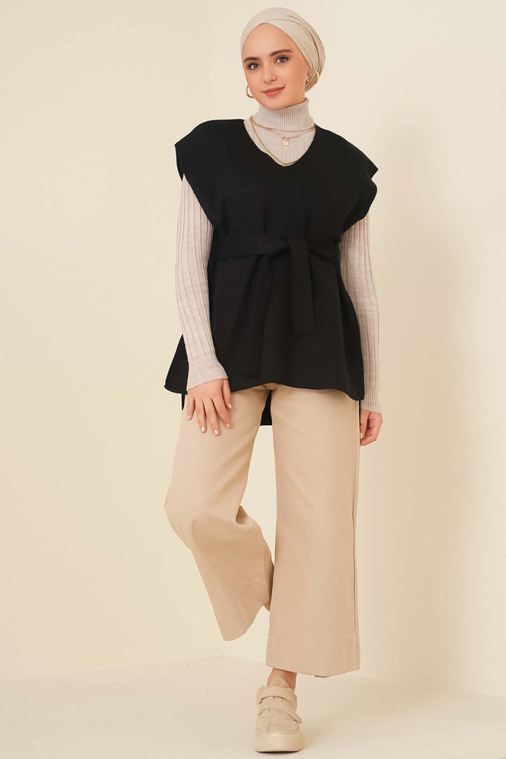 BNG Women Belted Knit Sweater Black - Clermont