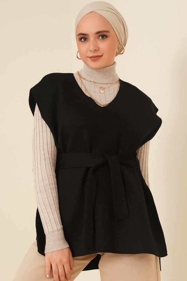 BNG Women Belted Knit Sweater Black - Clermont