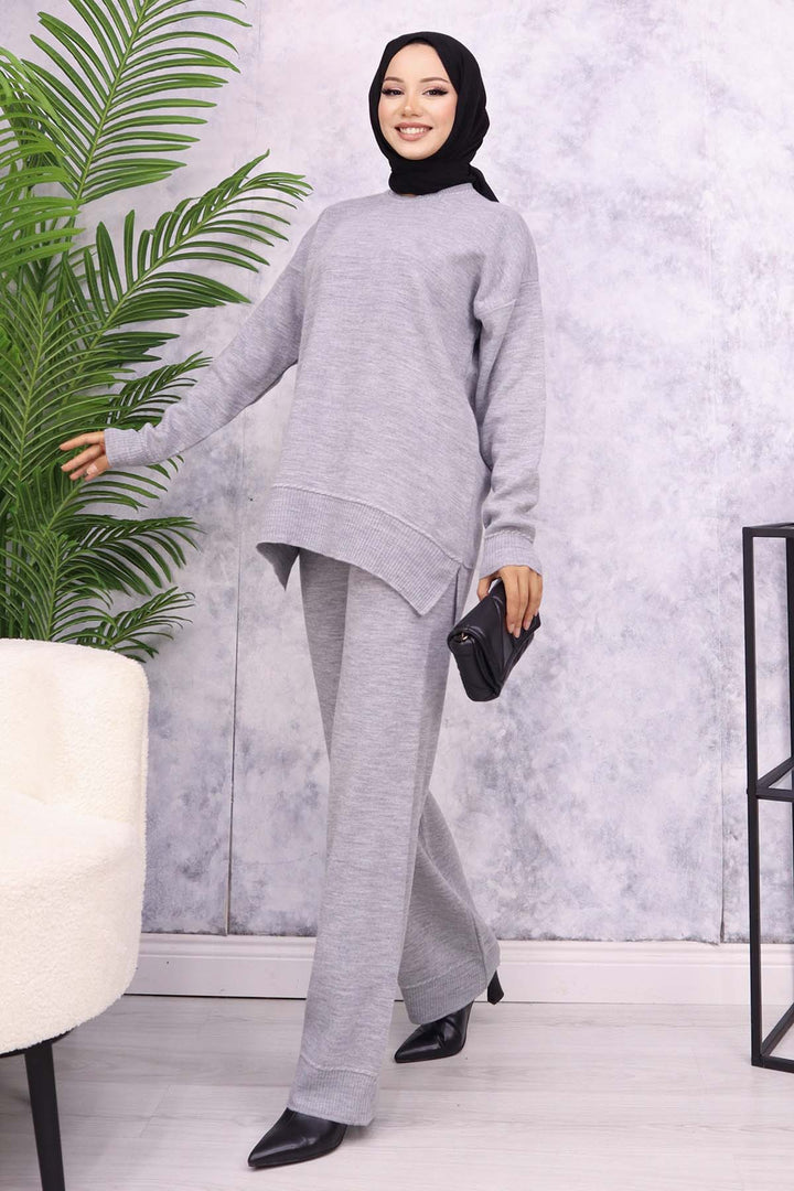BNG Women Striped Knit Suit Grey - Meridian
