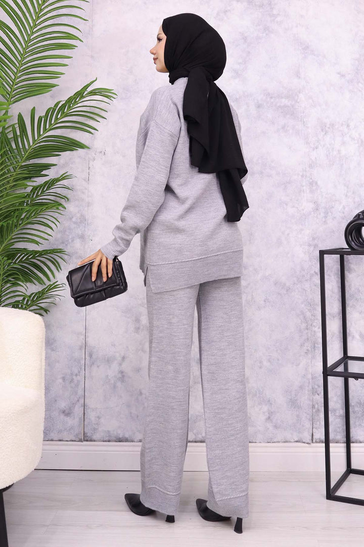 BNG Women Striped Knit Suit Grey - Meridian