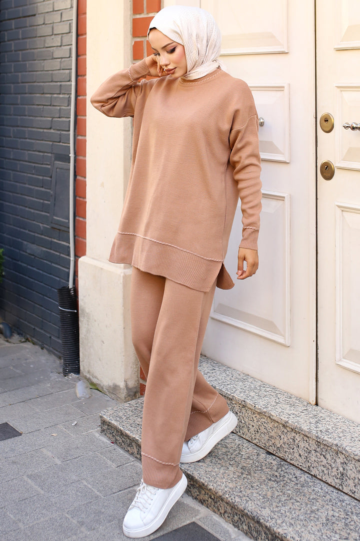 BNG Women Striped Knit Suit Mink - Clermont