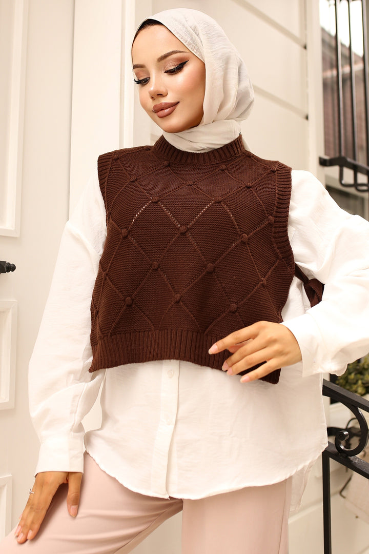 BNG Women Brown Short Cardigan with Tied Sides - Clermont