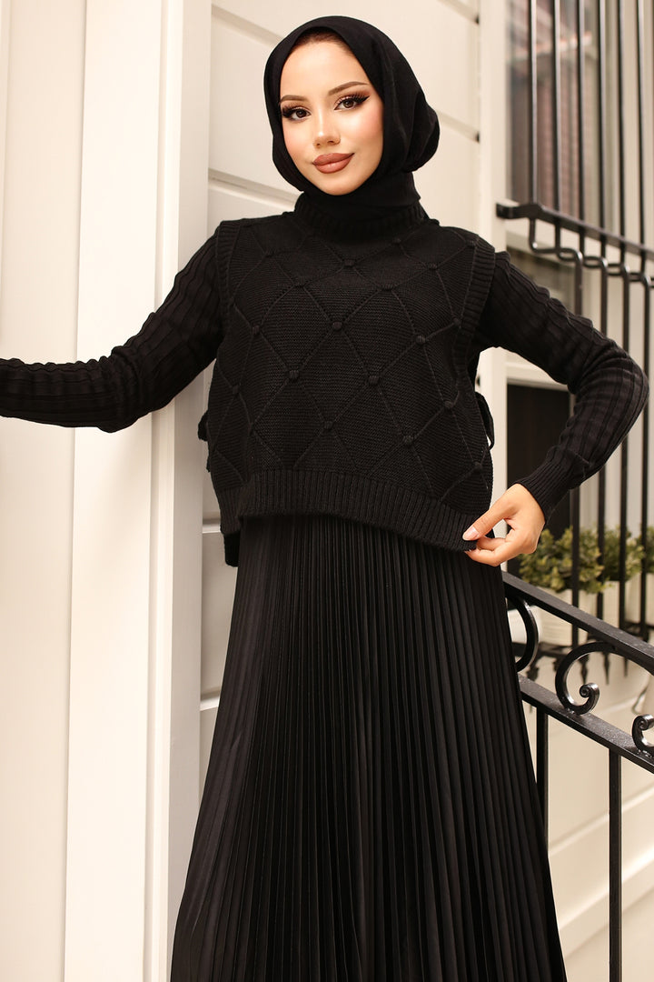 BNG Women Black Short Cardigan with Tied Sides - Clermont