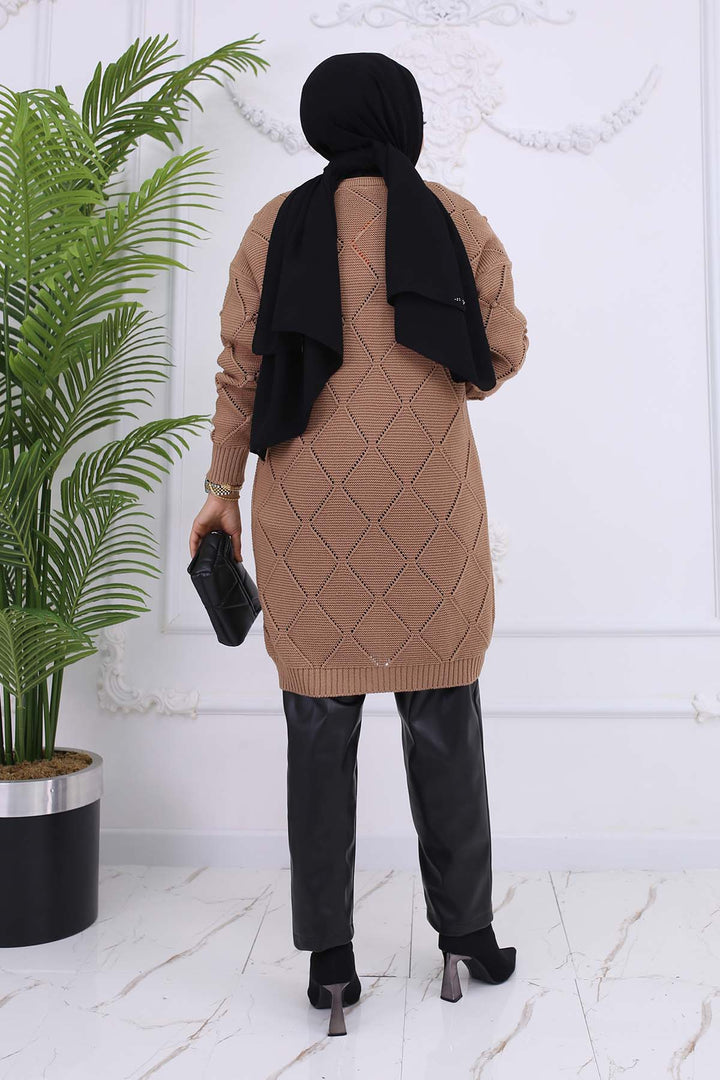 BNG Women Cardigan with Baklava Pattern Mink 409 - Roermond