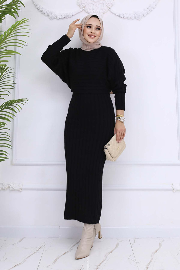 BNG Women Ribbed Jacket Knit Set Black 4045 - Bad Vilbel