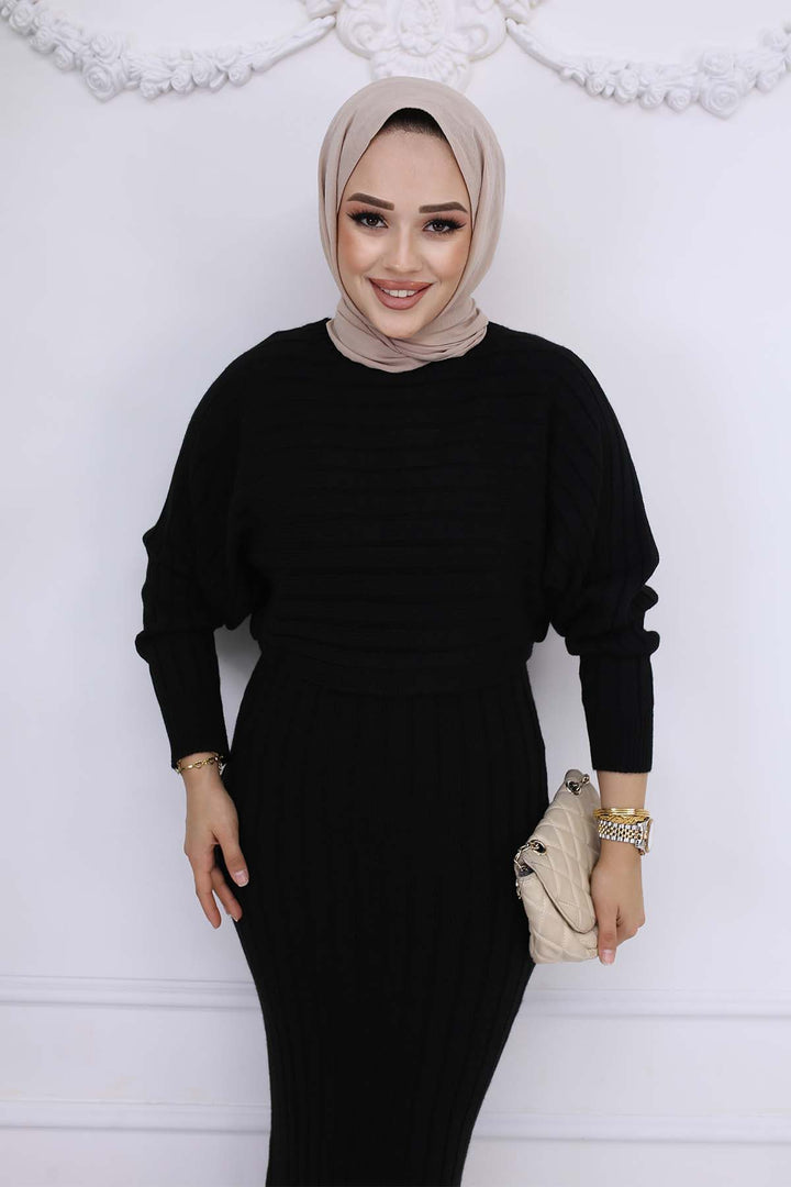 BNG Women Ribbed Jacket Knit Set Black 4045 - Bad Vilbel