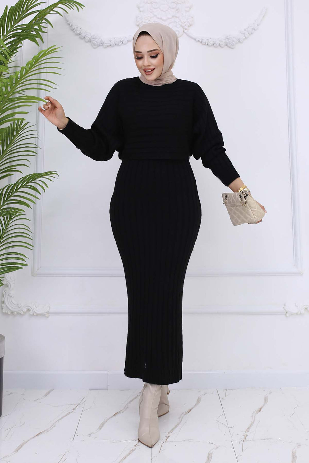 BNG Women Ribbed Jacket Knit Set Black 4045 - Bad Vilbel