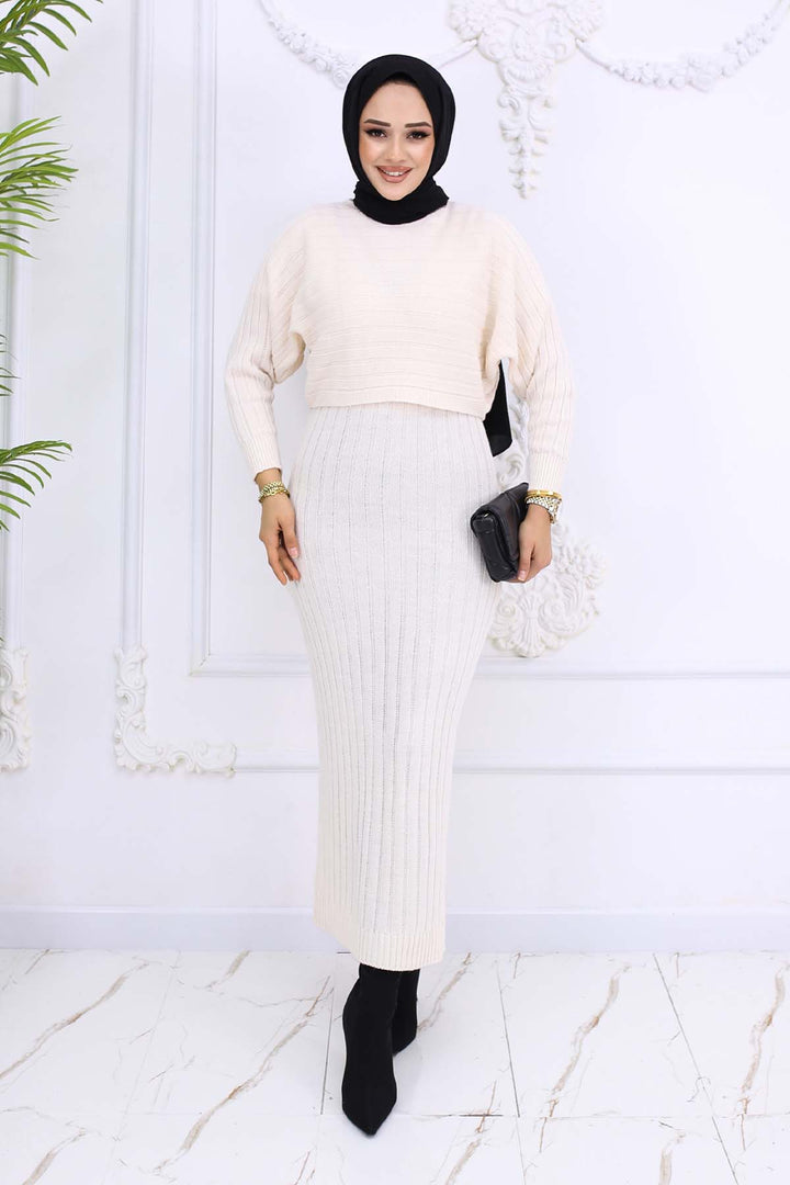 BNG Women Ribbed Jacket Knit Set Stone Color 4045 - Schiedam