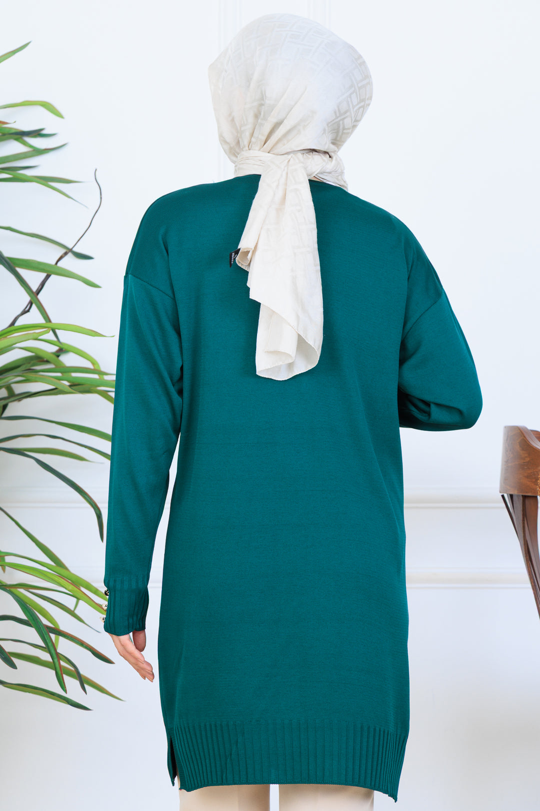 BNG Women Nakış Detaylı Boncuk İşlemeli Merserize Hırka N3280 Zümrüt Yeşili - Fushë Kosovë