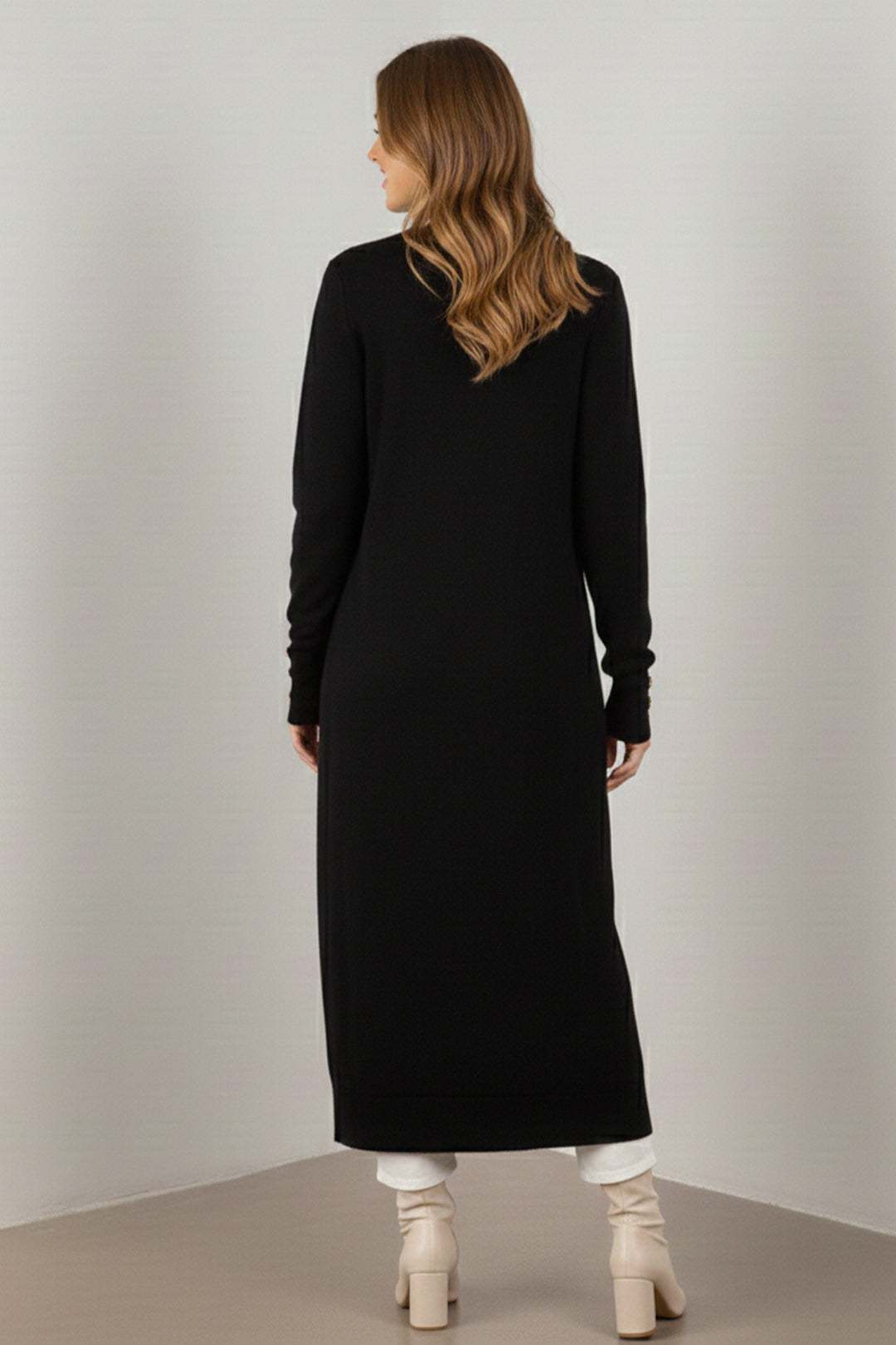 BNG Women Desenli Uzun Merserize Hırka N3295 Siyah - Vestavia Hills