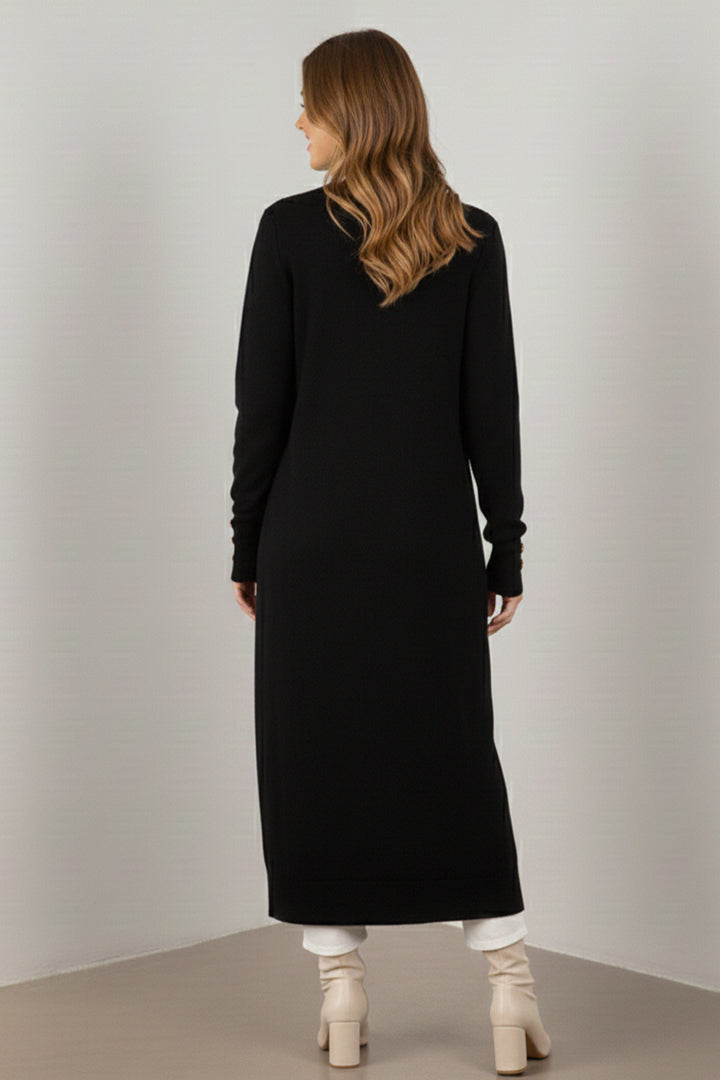 BNG Women Desenli Uzun Merserize Hırka N3295 Siyah - Vestavia Hills