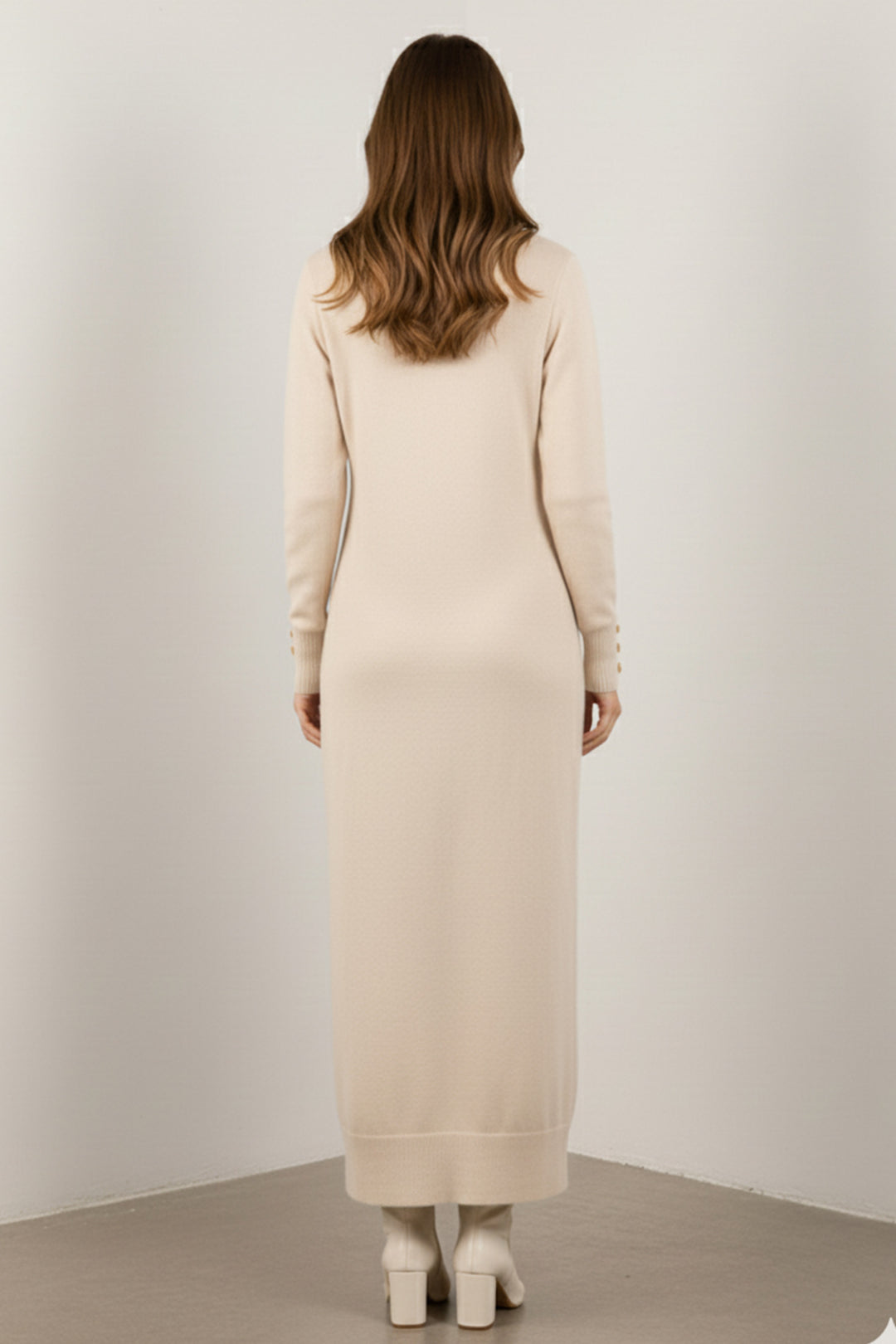 BNG Women Patterned Long Mercerized Cardigan N3295 Stone Color - Auxerre