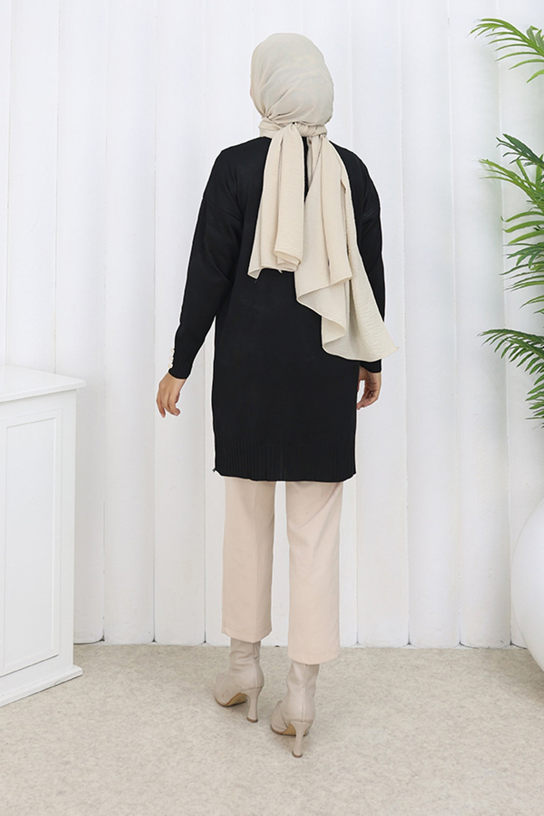 BNG Women Buttoned Long Mercerized Cardigan N3176 Black - Coral Gables