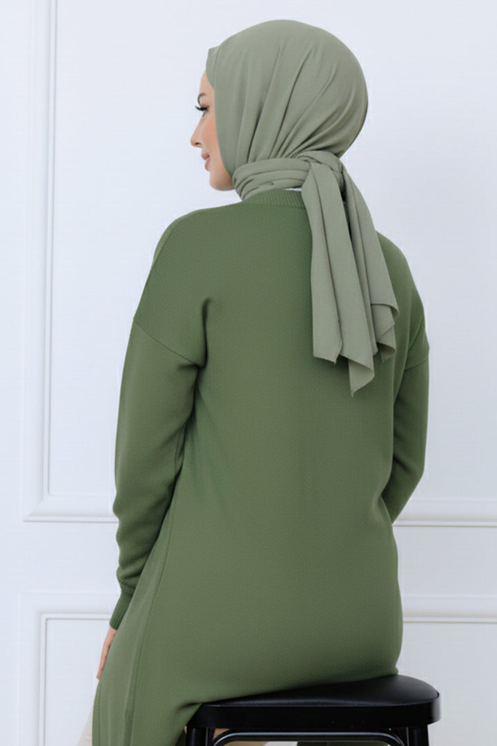 BNG Women Patterned Long Mercerized Cardigan N3193 Sage - Cedar Rapids