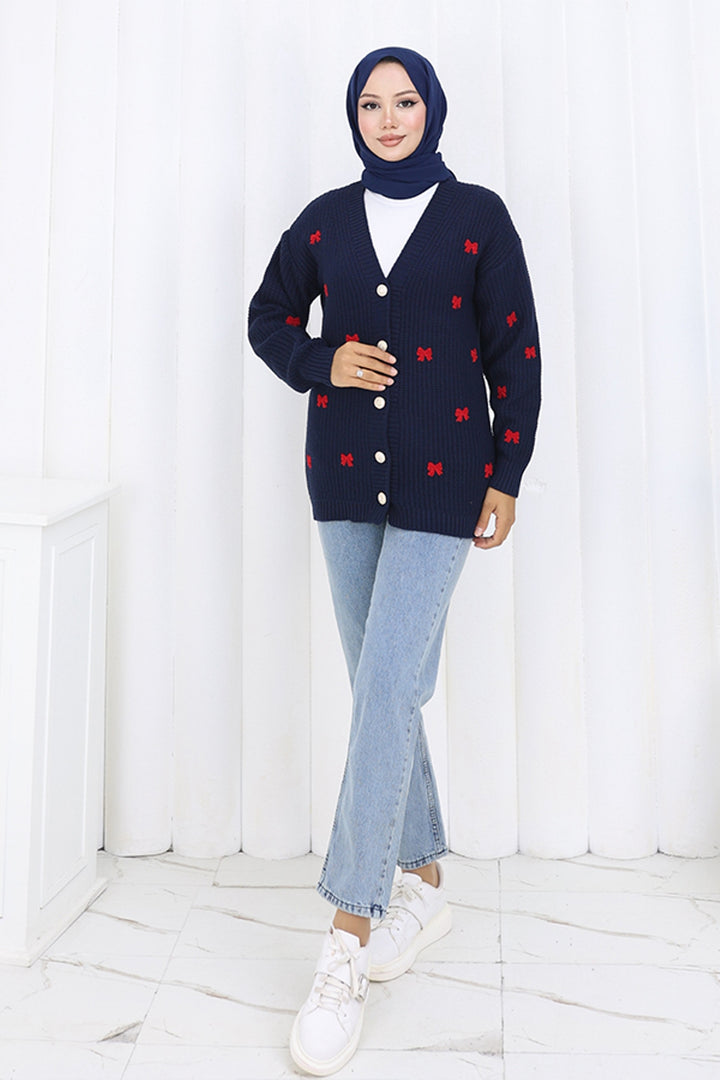 BNG Women Fiyonk Detaylı Triko Hırka N490 Lacivert - Ciudad de Ceuta