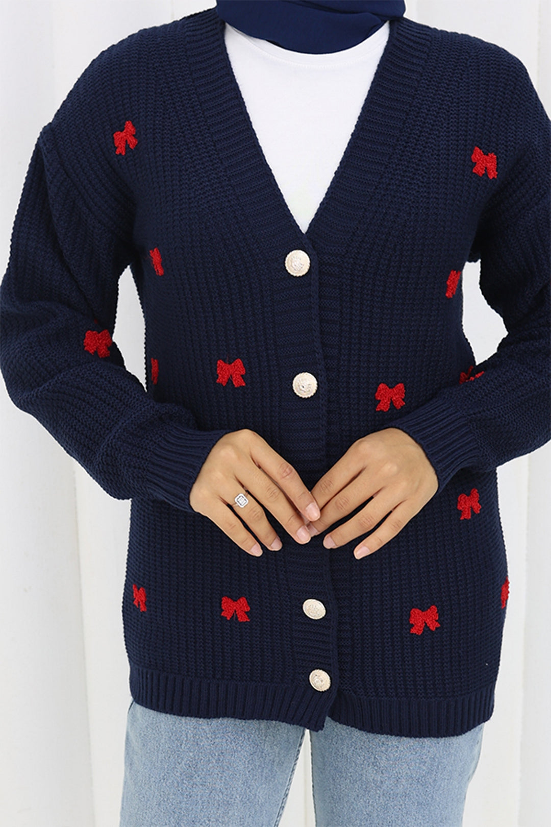 BNG Women Fiyonk Detaylı Triko Hırka N490 Lacivert - Ciudad de Ceuta